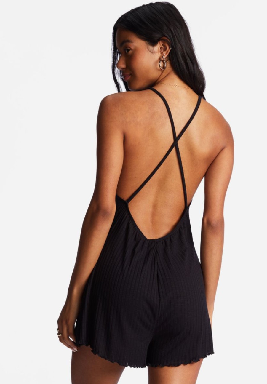 New * Billabong Best Quality High Surf Romper Black Pebble