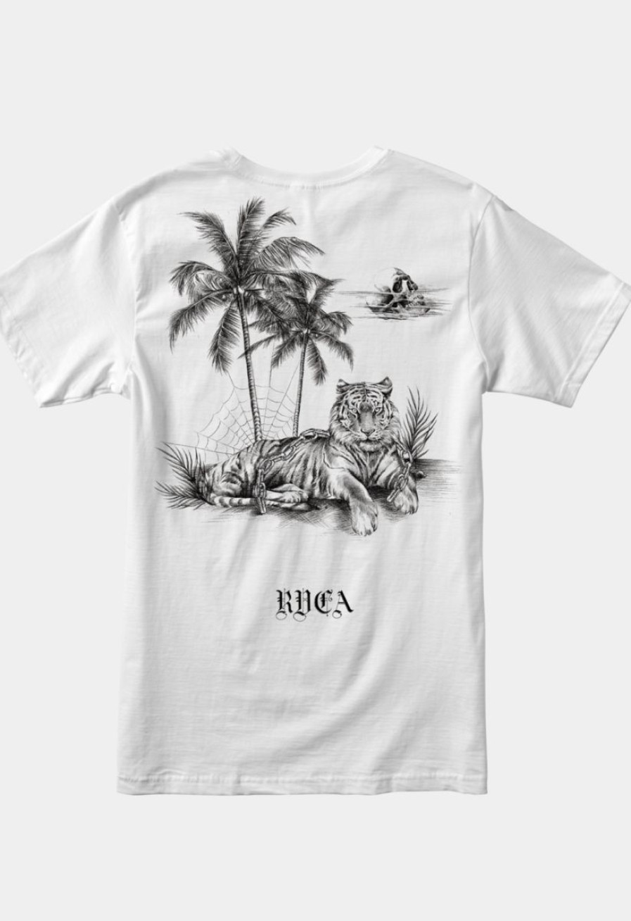 Best * Rvca Good Quality Benjamin Jeanjean Tiger Beach Tee White