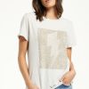 Best * Z Supply Discounts Easy Leopard Bolt Tee Soft Grey