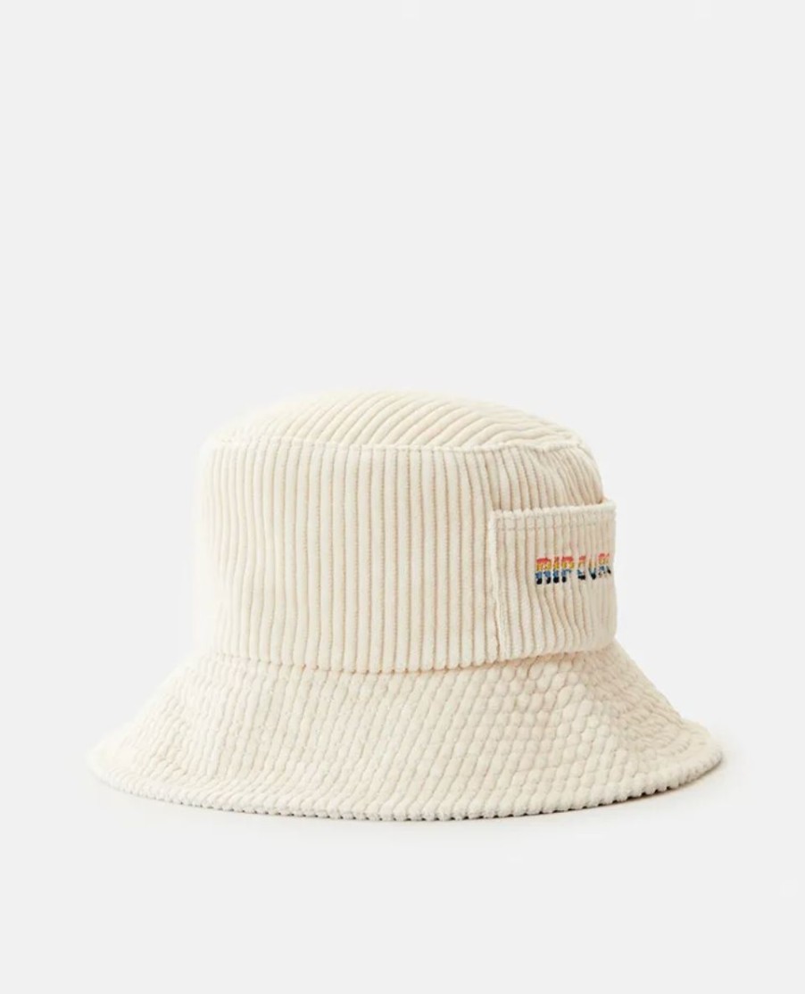 Best * Rip Curl Large Choice Revival Cord Bucket Hat Off White