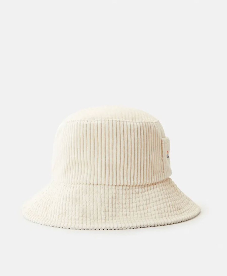 Best * Rip Curl Large Choice Revival Cord Bucket Hat Off White