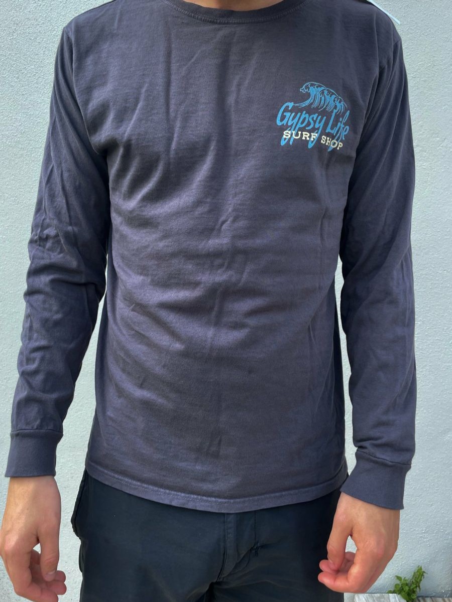 Online * Gypsy Life Surf Shop Sale Gypsy Life Mediary Waves/Palms Ls Tee Coal