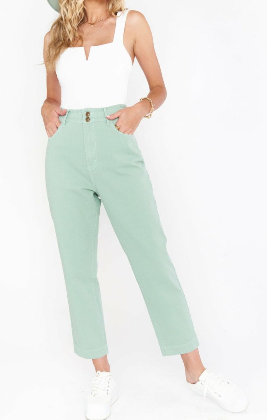 New * Show Me Your Mumu Less Expensive Emilia Mom Jeans Sage Denim