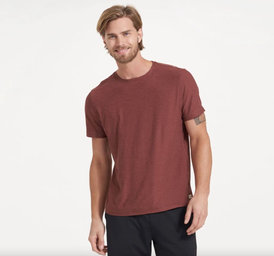 New * Vuori Large Choice Strato Tech Tee Cedar Heather