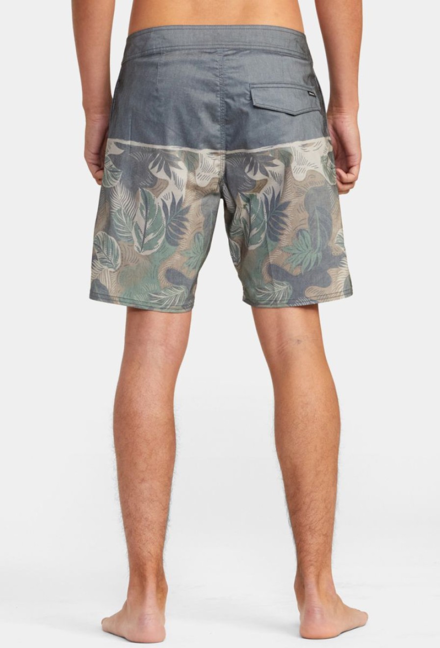 New * Rvca Good Quality County Boardshort 18 Black Print