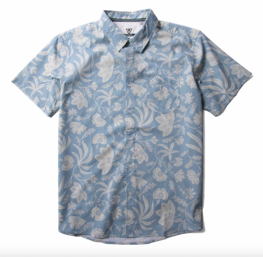 Online * Vissla Online Discount Piha Eco Ss Shirt Stone Blue