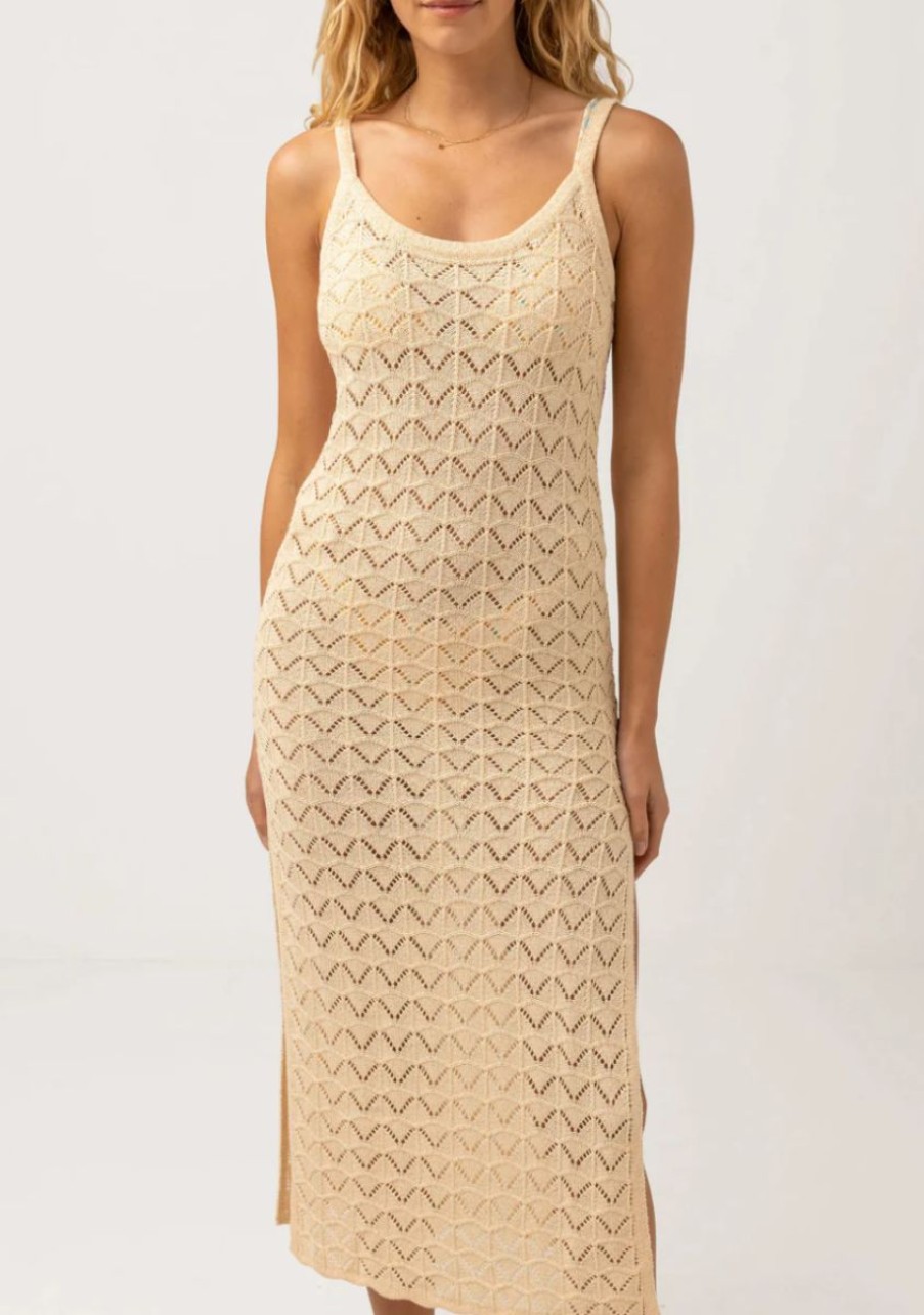 Clearance * Rhythm. Sale Online Marketta Knit Midi Slip Dress Cream