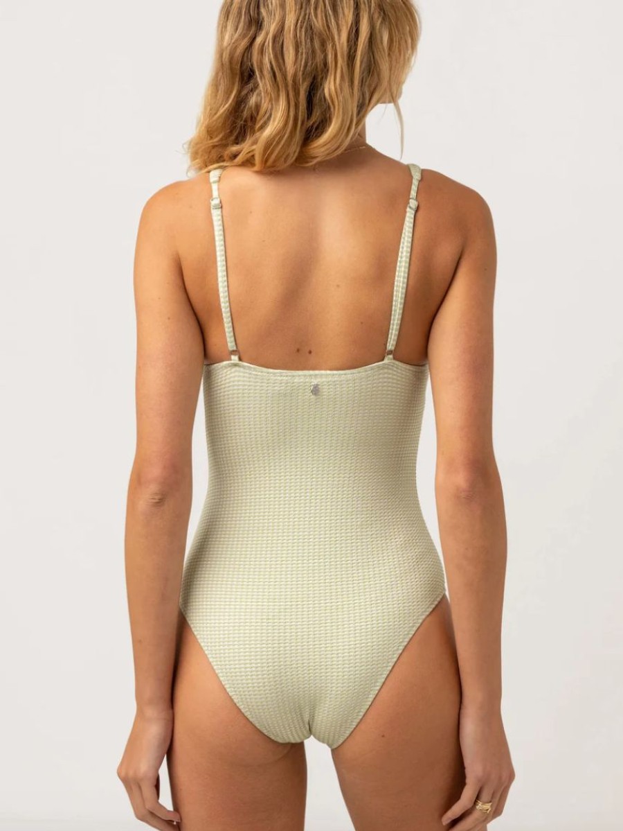 Online * Rhythm. 100% Guarantee Maisy Check Classic One Piece Sage