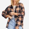 Best * Billabong Sale So Stoked Oversized Button Down Flannel Tan