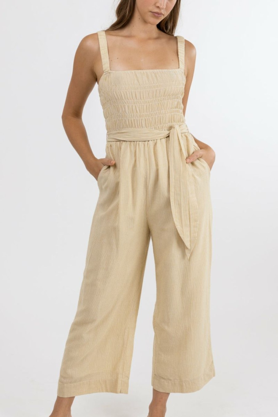 Wholesale * Rhythm. Best Quality Harlow Jumpsuit Lemongrass Sripe