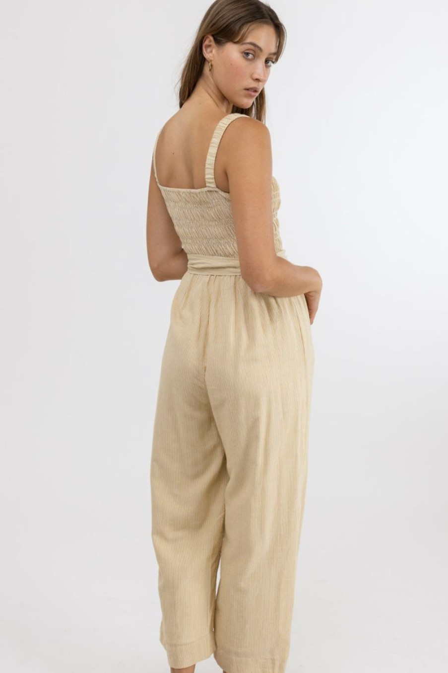 Wholesale * Rhythm. Best Quality Harlow Jumpsuit Lemongrass Sripe