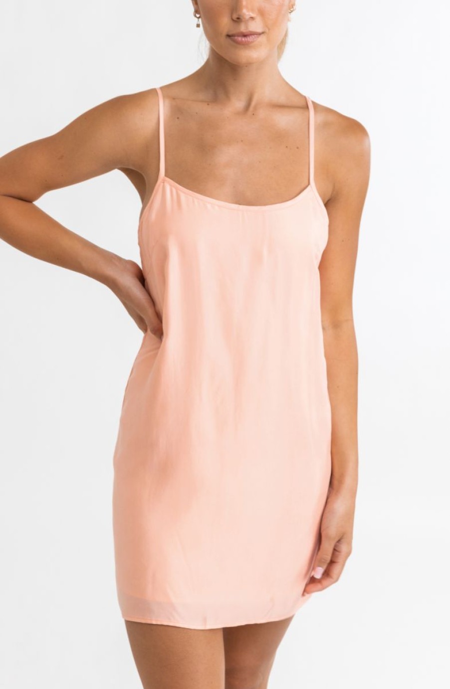 New * Rhythm. 100% Guarantee Bonnie Slip Mini Dress Washed Peach