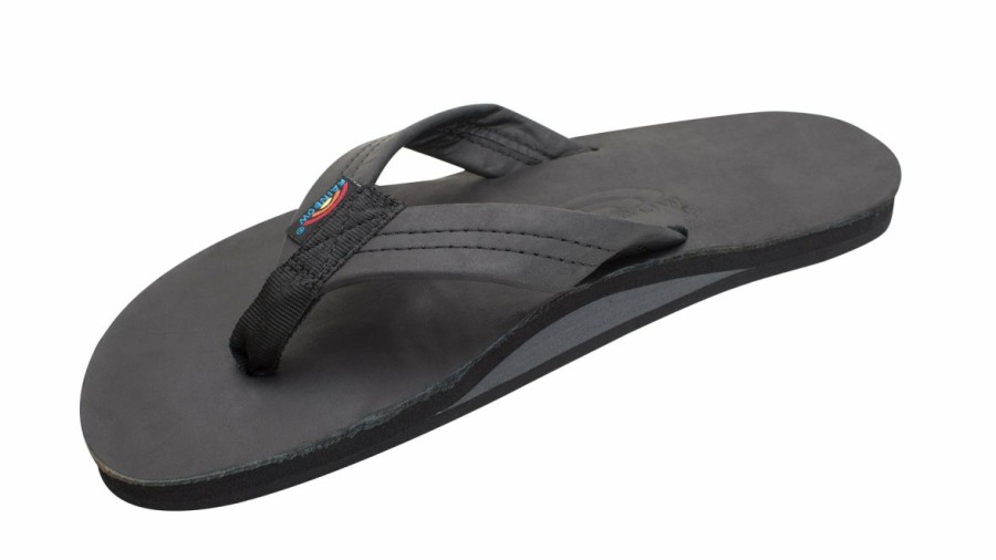 Online * Rainbow Sandals Special Men'S Single Layer Classic Leather With Arch Support Black