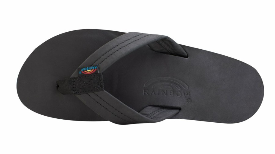 Online * Rainbow Sandals Special Men'S Single Layer Classic Leather With Arch Support Black