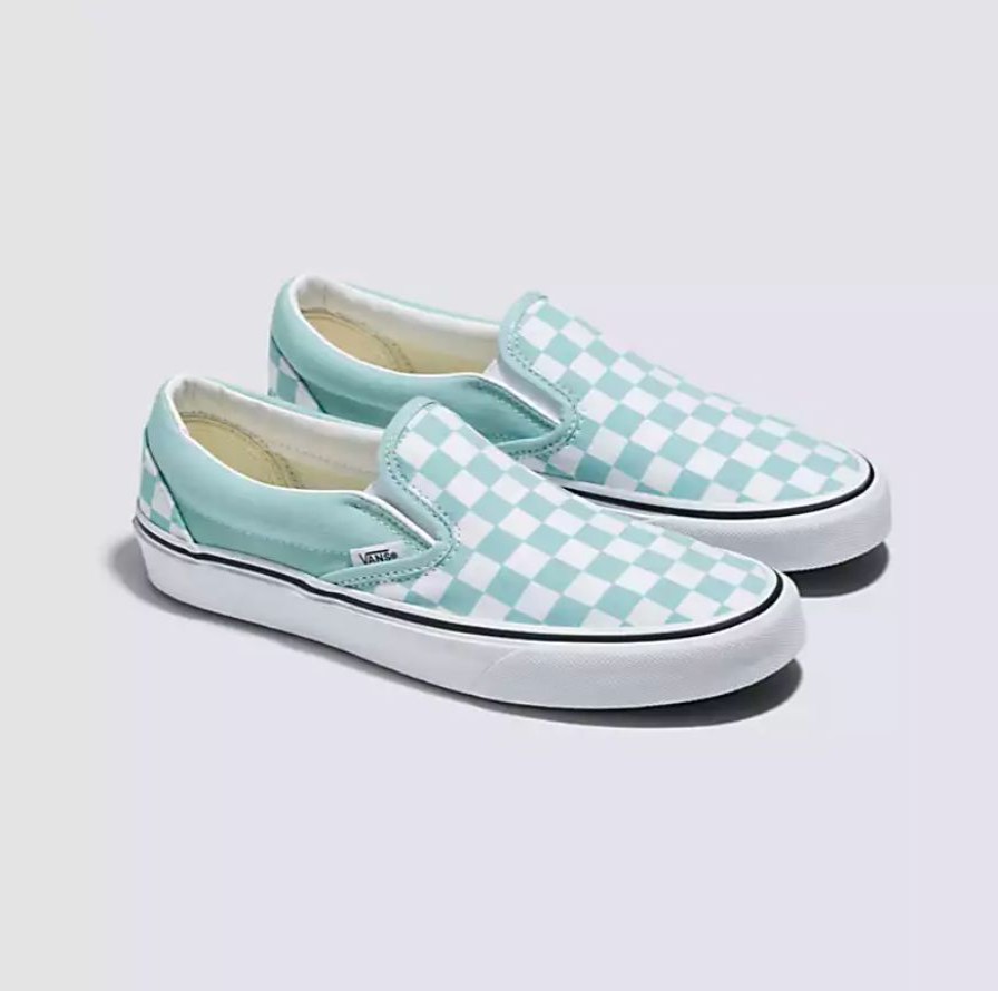 Hot * Vans Unique Ua Classic Slip-On Color Theory Checkerboard Canal Blue