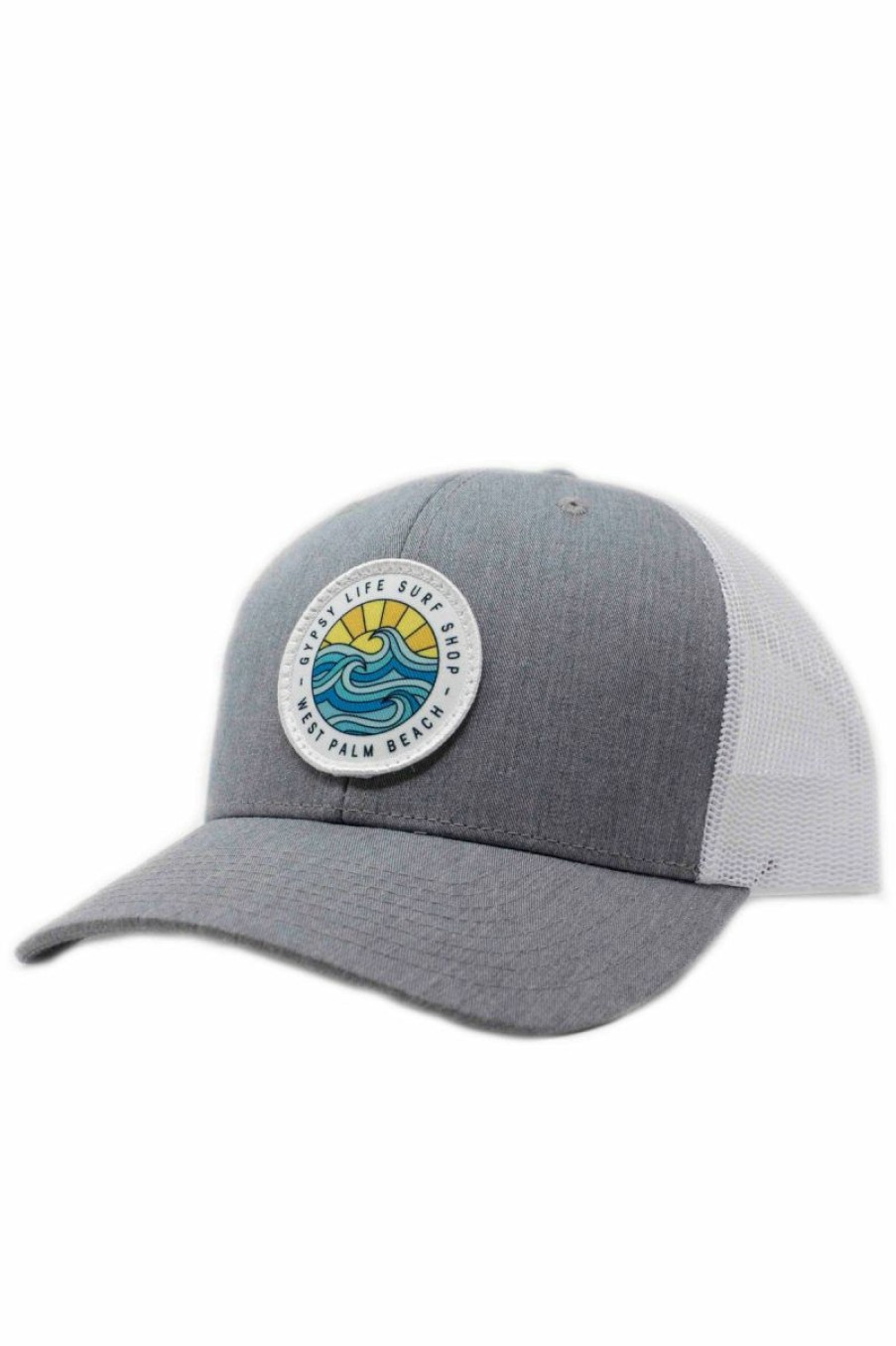 Clearance * Gypsy Life Surf Shop Hats Large Choice Gypsy Life Surf Shop Hat Grey Heather/White With White Trim