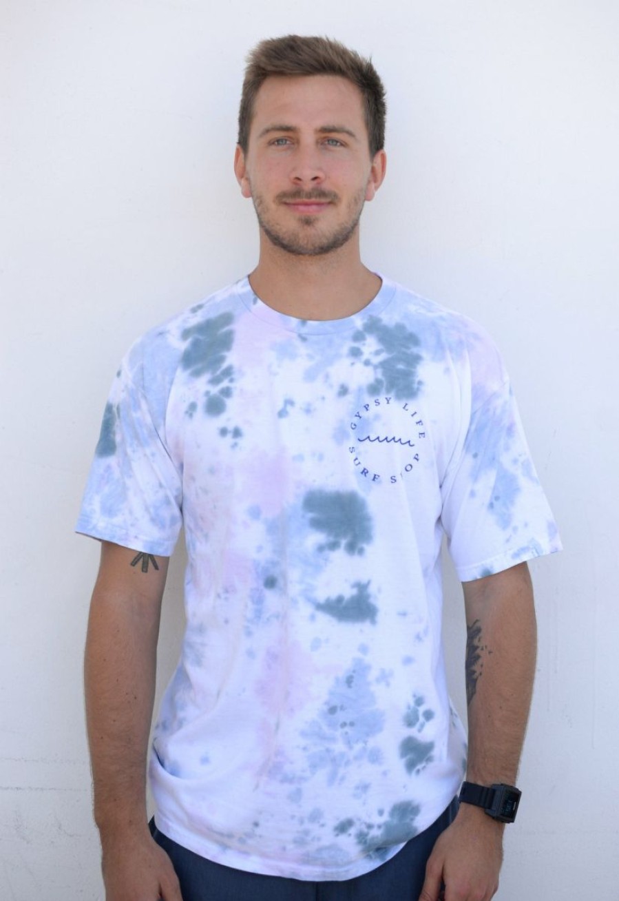 Wholesale * Gypsy Life Surf Shop Best Quality Gypsy Life Cloud Dye Tee Circle Waves Sugar Plum