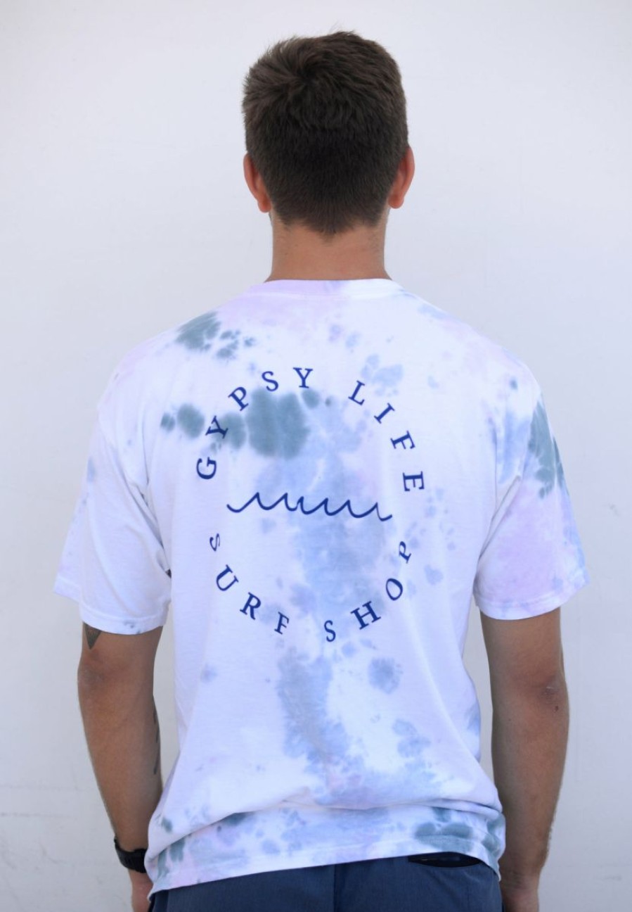 Wholesale * Gypsy Life Surf Shop Best Quality Gypsy Life Cloud Dye Tee Circle Waves Sugar Plum