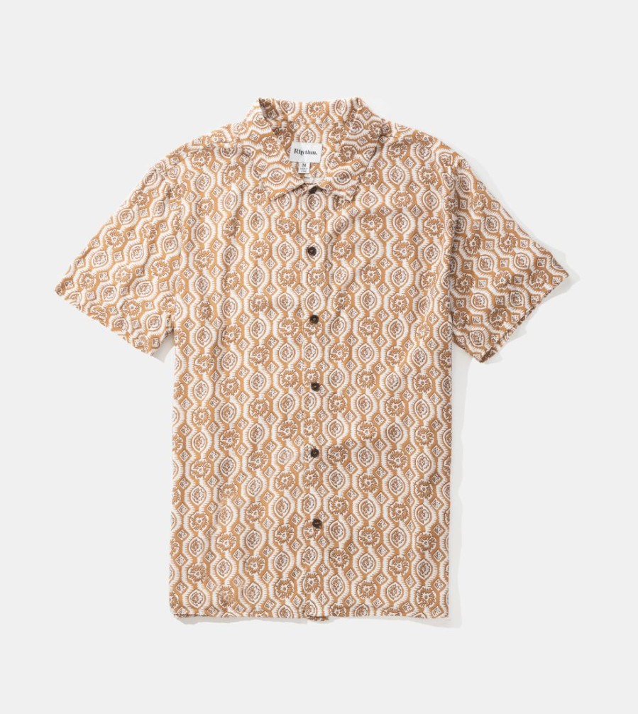 Hot * Rhythm. Discounts Floral Stripe Ss Shirt Butterscotch