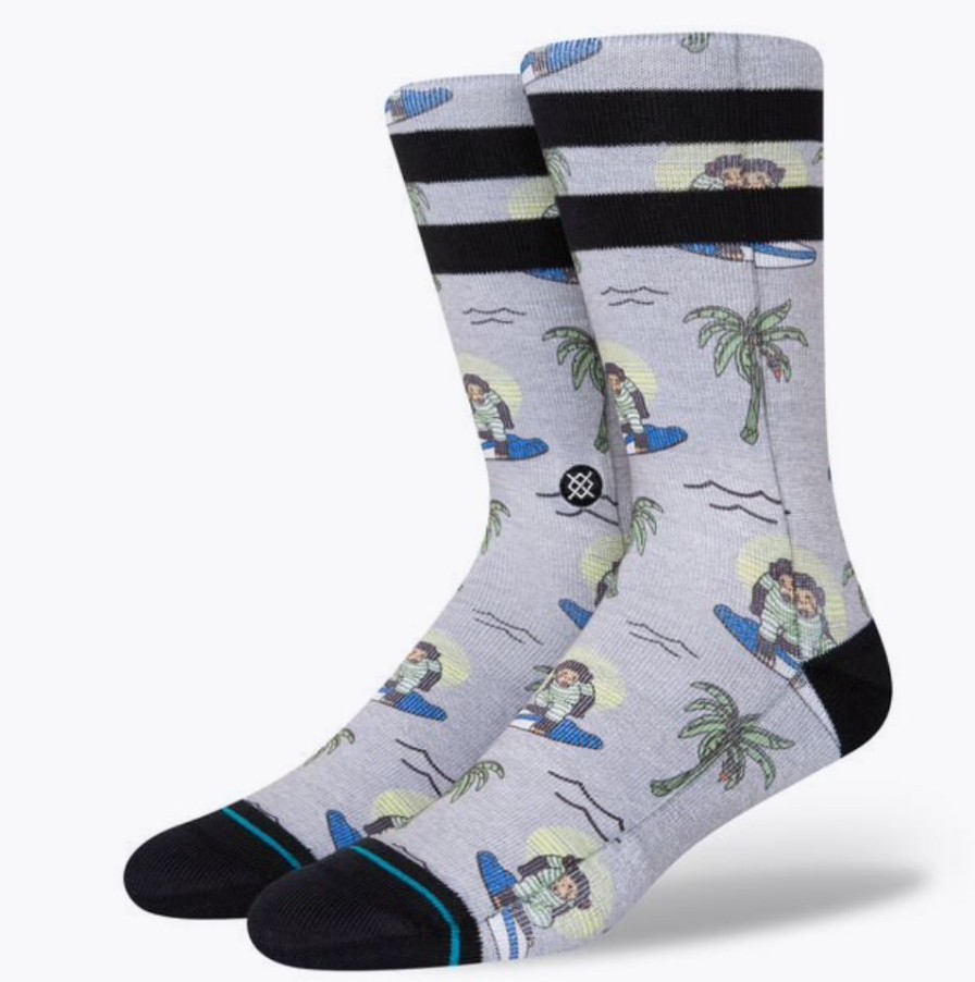 Hot * Stance Exquisite Gifts Surfing Monkey Crew Socks Grey