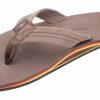 Clearance * Rainbow Sandals 100% Guarantee Men'S Single Layer Premier Leather With Arch Support Expresso Red/Orange-301Alts0-Eroy