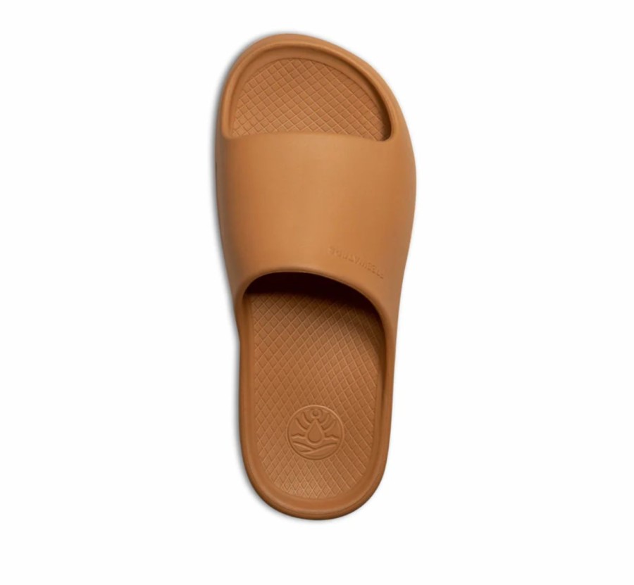 Hot * Freestyle Unique Cloud 9 Slide Tan