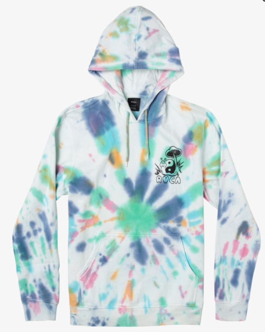 Best * Rvca Sale Trippy Snail Tie-Dye Pullover Hoodie White Tie-Dye