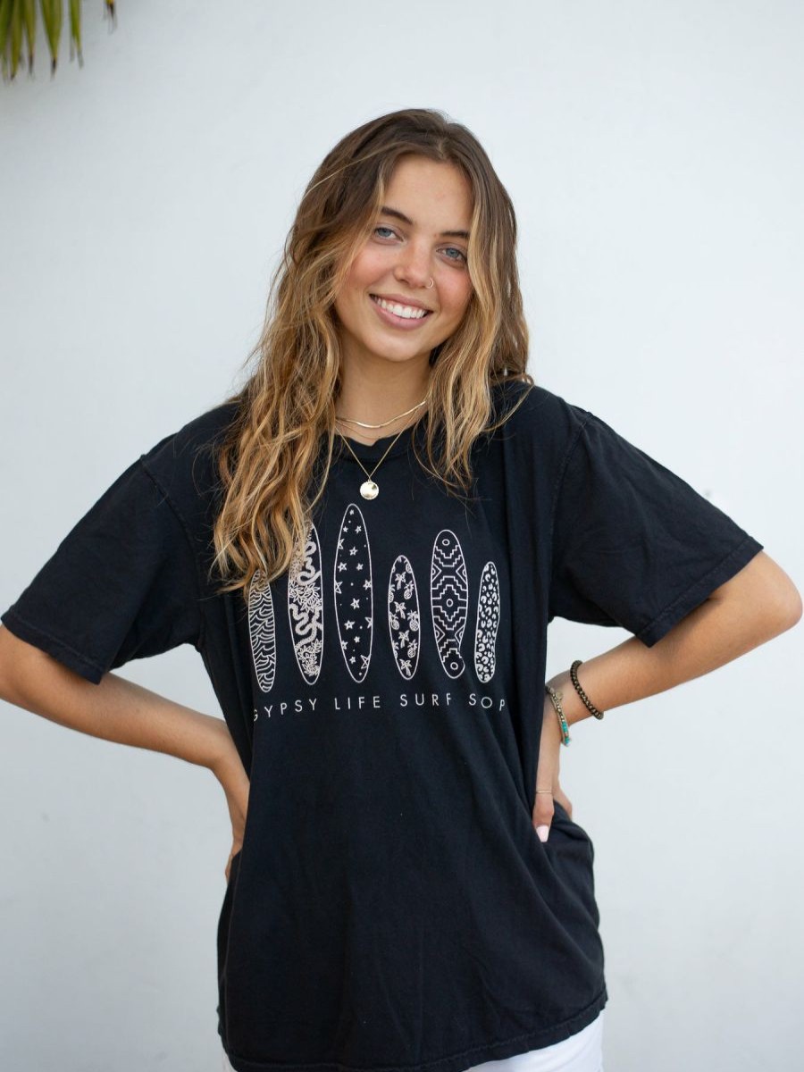 Online * Gypsy Life Surf Shop Apparel Sale Gypsy Life Quiver Collection Tee Black