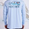 Online * Salty Crew Free Delivery Message Premium L/S Tee Light Blue