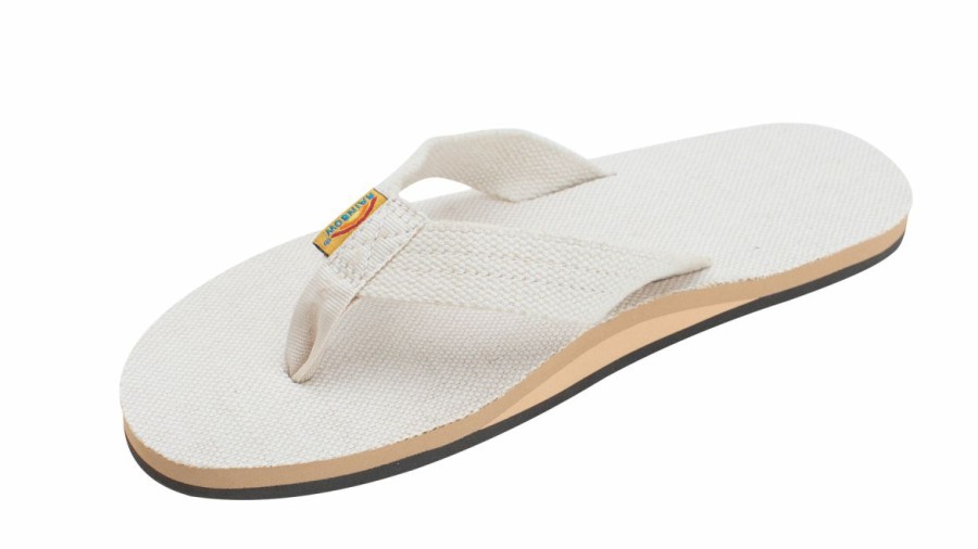 Clearance * Rainbow Sandals Special Men'S Single Layer Hemp Top And Strap With Arch Support Natural 301Ahts0-Natr