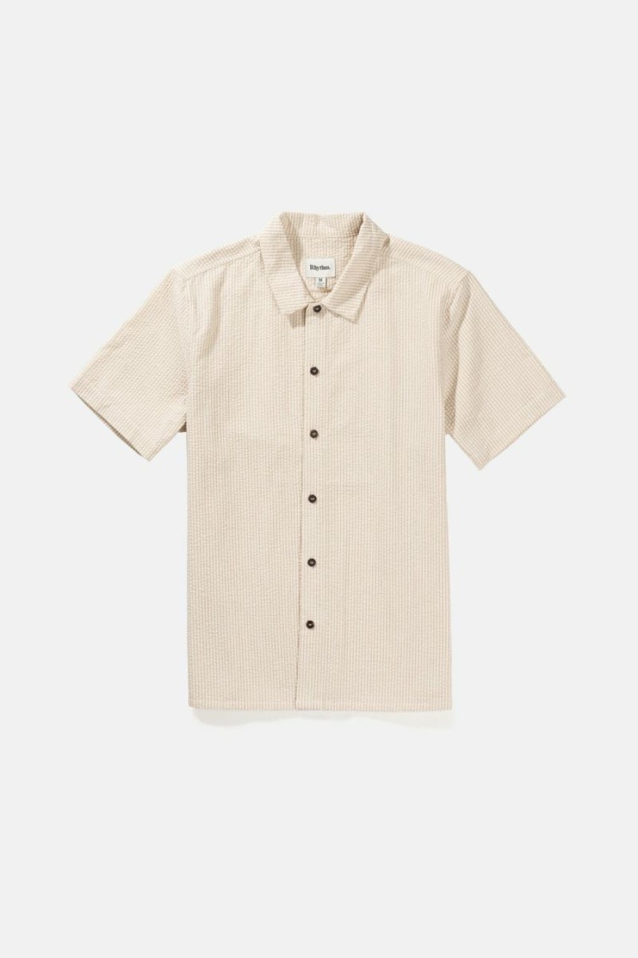 Online * Rhythm. Discounts Seersucker Stripe Ss Shirt Natural