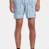 Best * Rvca Best Quality Escape Chambray Elasticized Shorts Washed Denim