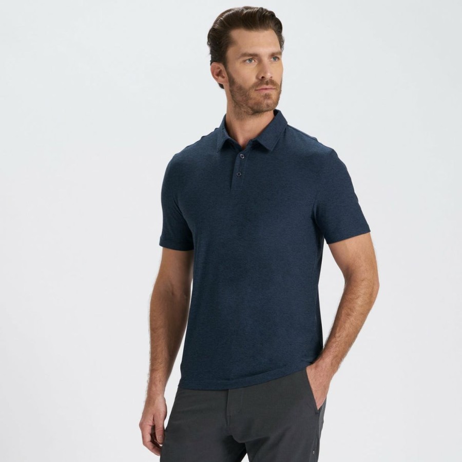 Hot * Vuori Free Delivery Strato Tech Polo Navy Heather