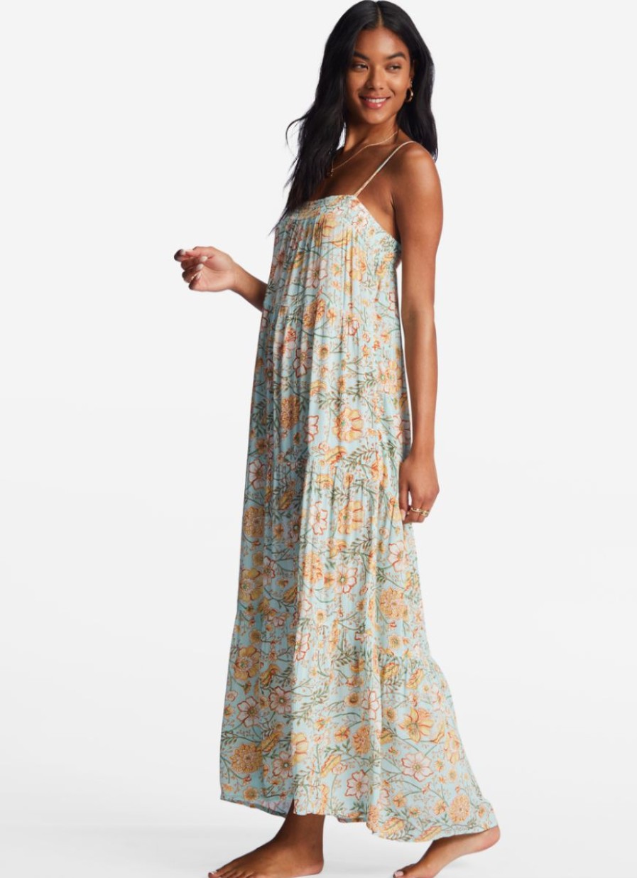 Clearance * Billabong Best-Selling Distant Shores Midi Dress Pure Aqua