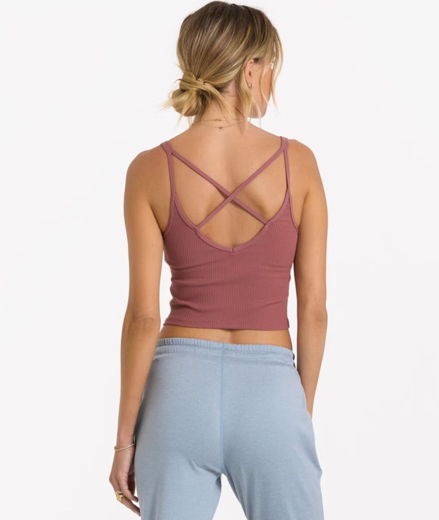 Hot * Vuori Hot Sell Rib Crop Tank Rosewood