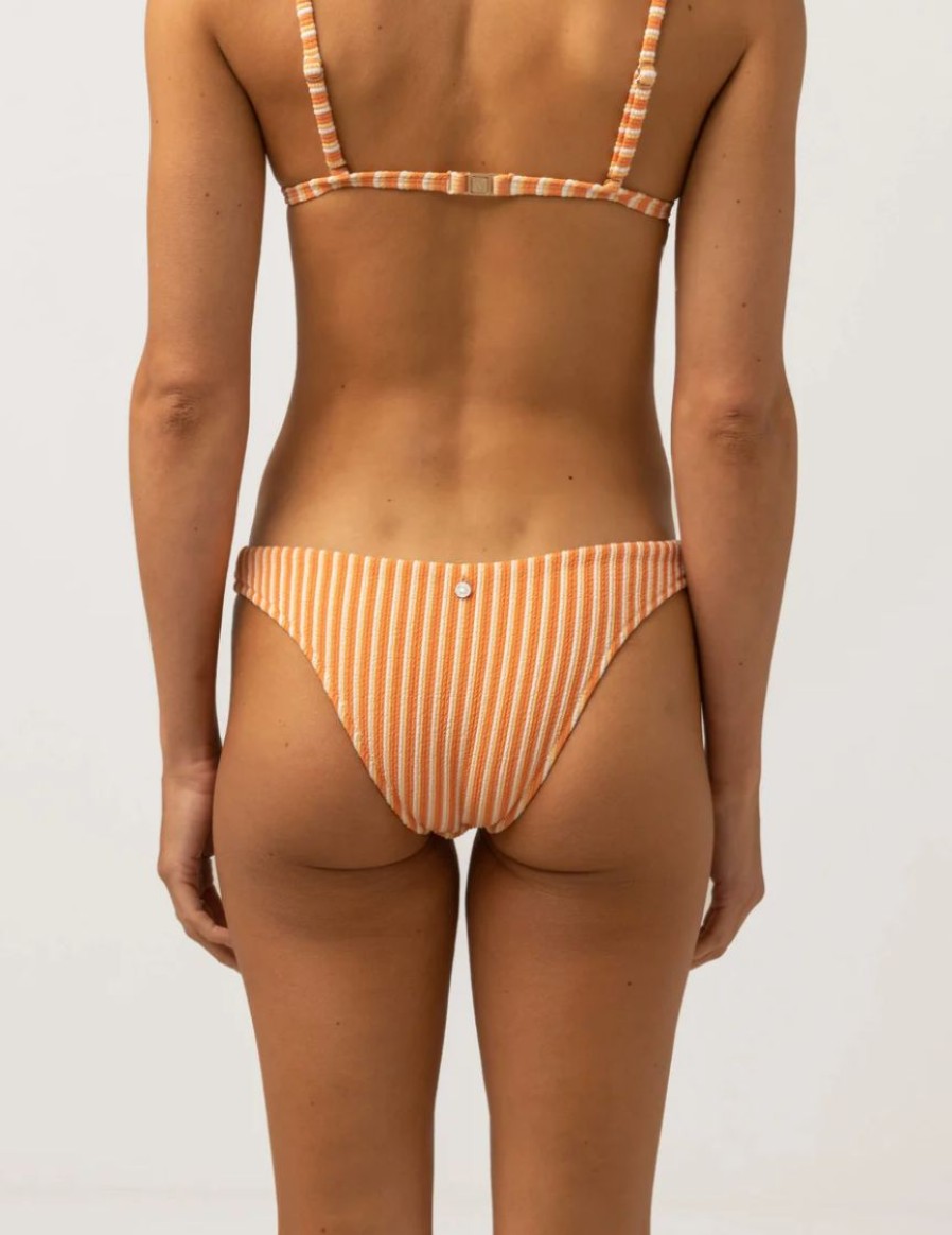 Best * Rhythm. Exquisite Gifts Sunbather Stripe Hi Cut Pant Coral Sands