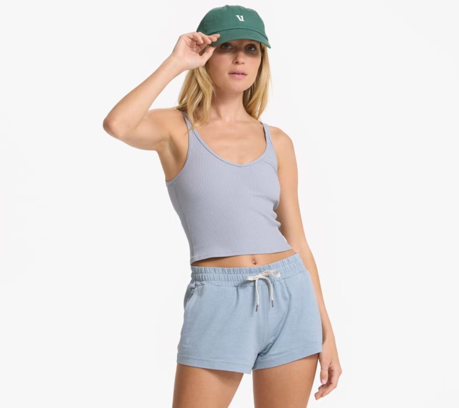 Online * Vuori Online Discount Rib Crop Tank Light Cloud