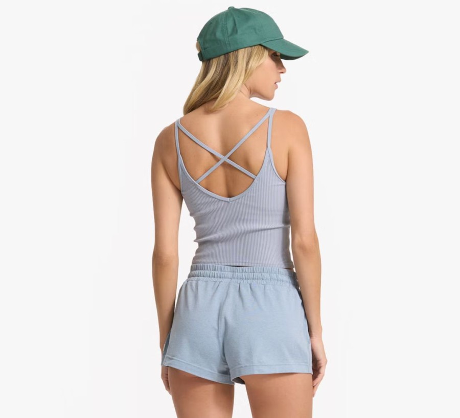 Online * Vuori Online Discount Rib Crop Tank Light Cloud