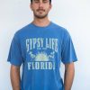 Wholesale * Gypsy Life Surf Shop Apparel Hot Sell Gypsy Life Surf Shop Men'S Tee Fantods Sun/Palms Pacific Blue