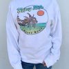 Hot * Gypsy Life Surf Shop Apparel Good Quality Gypsy Life Surf Shop Campbell Crew Ferngully Beach/Palms White