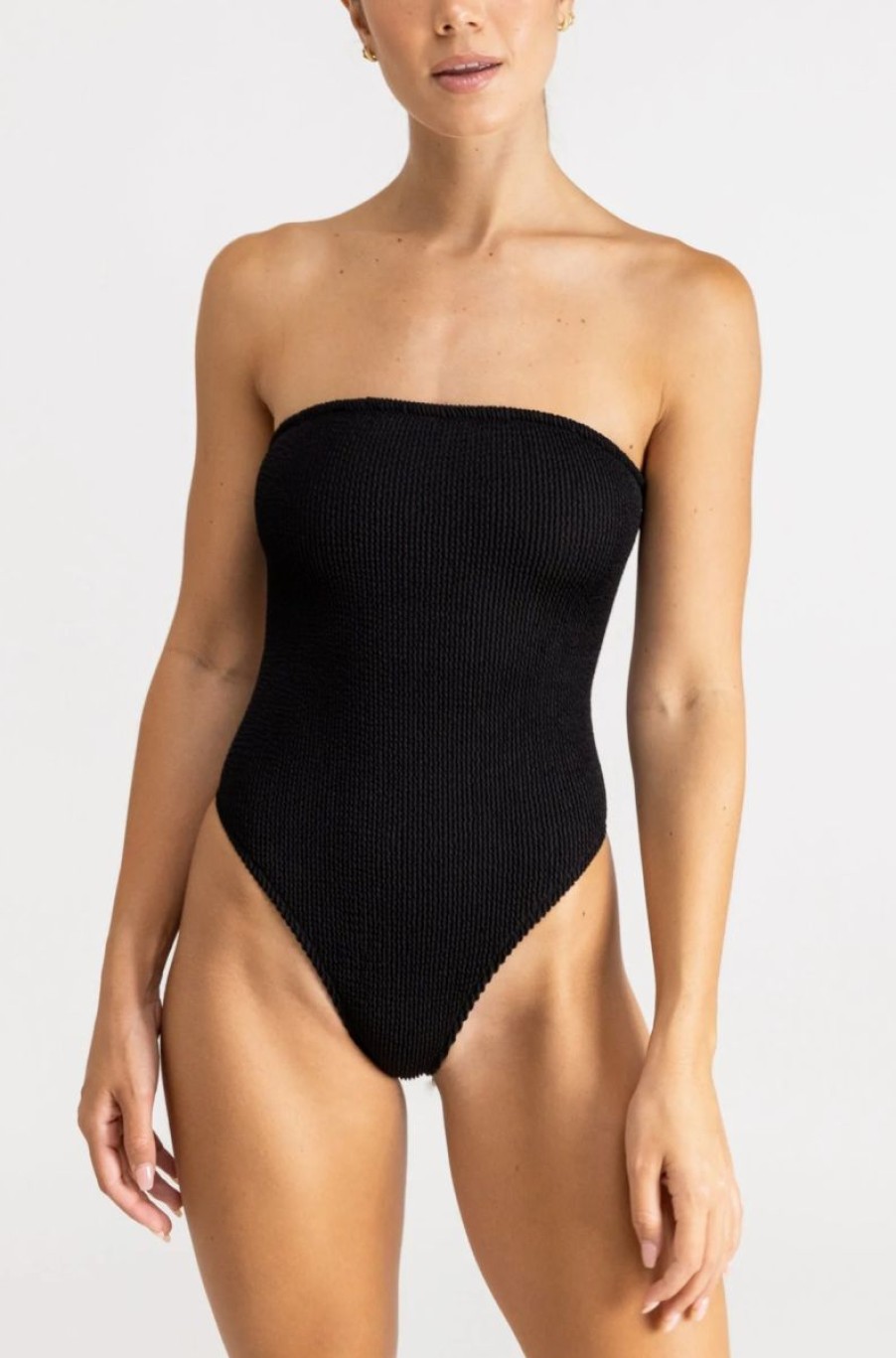 Online * Rhythm. Best Quality Wave Break Strapless One Piece Black