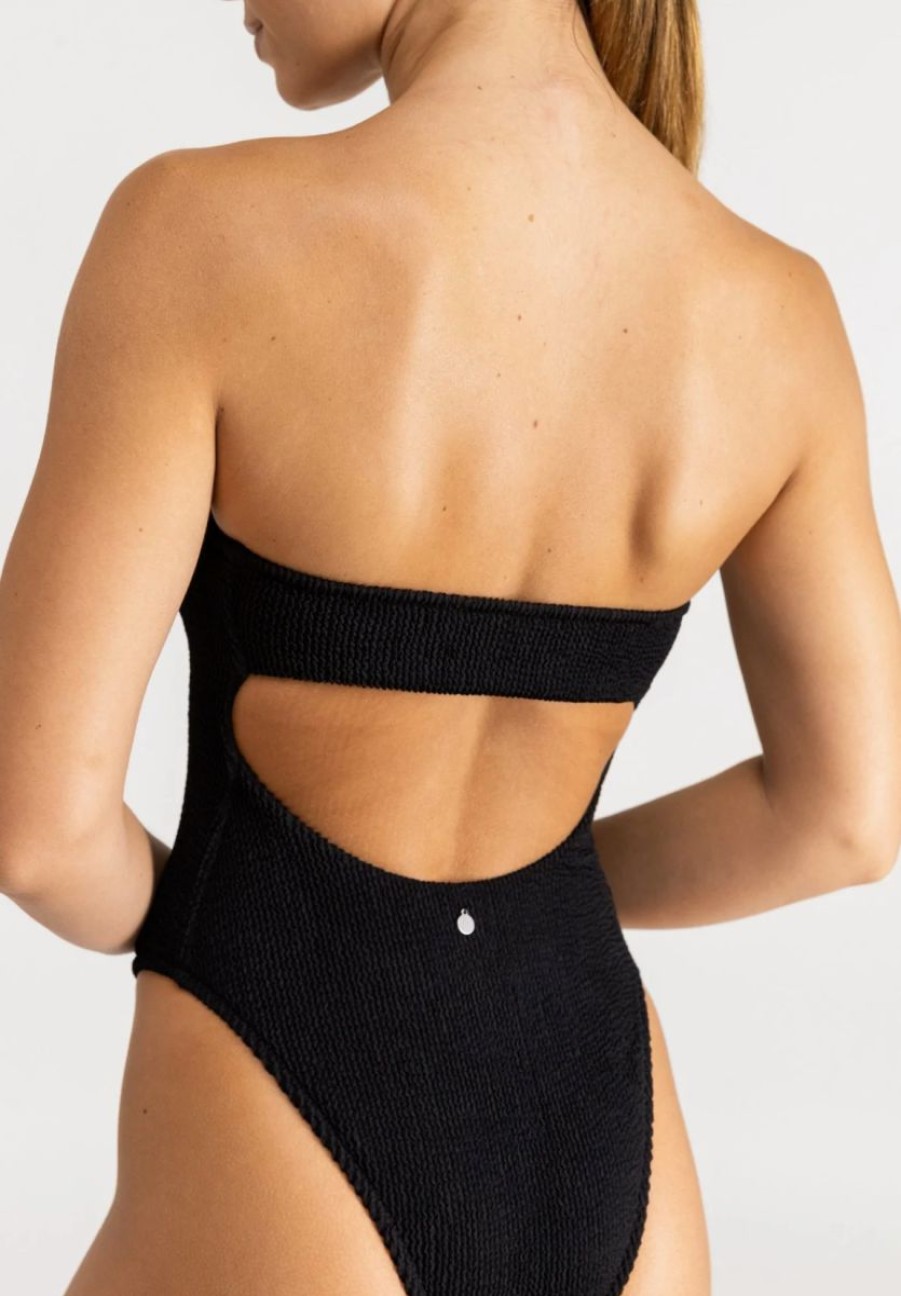 Online * Rhythm. Best Quality Wave Break Strapless One Piece Black