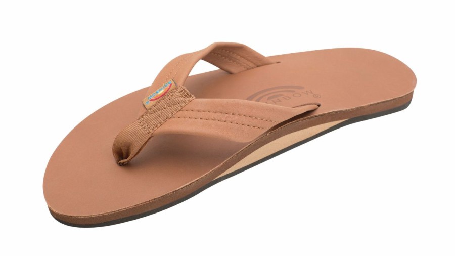 Online * Rainbow Sandals Best-Selling Men'S Single Layer Classic Leather With Arch Support Tan