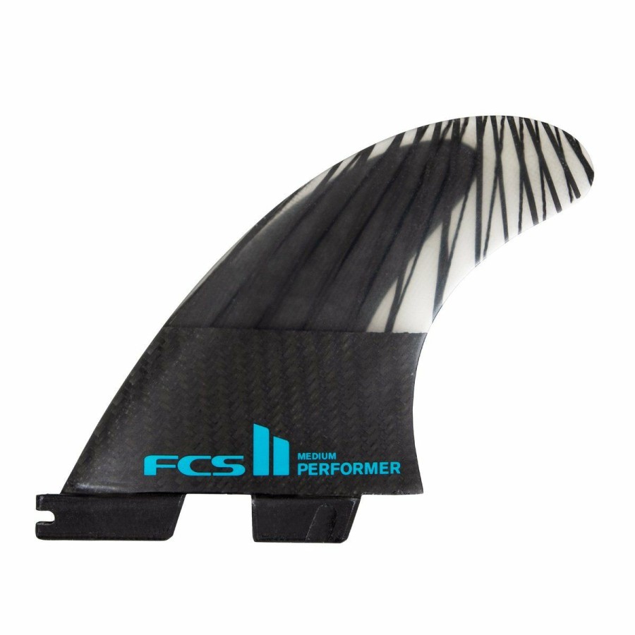 Online * Free Delivery Fcs Ii Performer Pc Carbon Medium Tri Fins Black/Teal