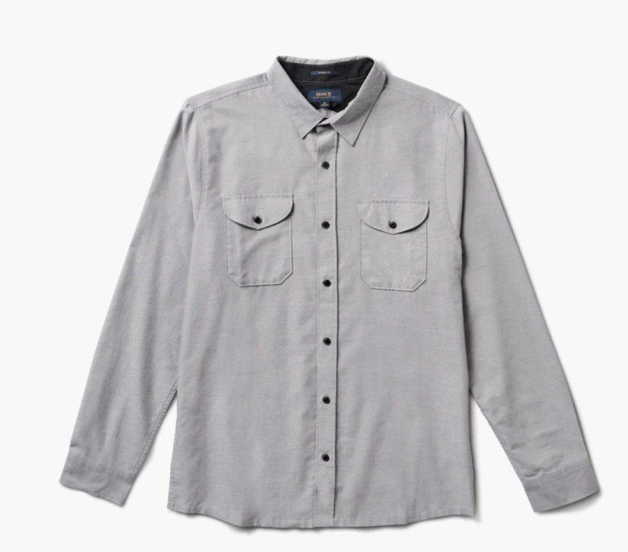 Best * Roark Free Delivery Well Worn Long Sleeve Oxford Shirt Smoke