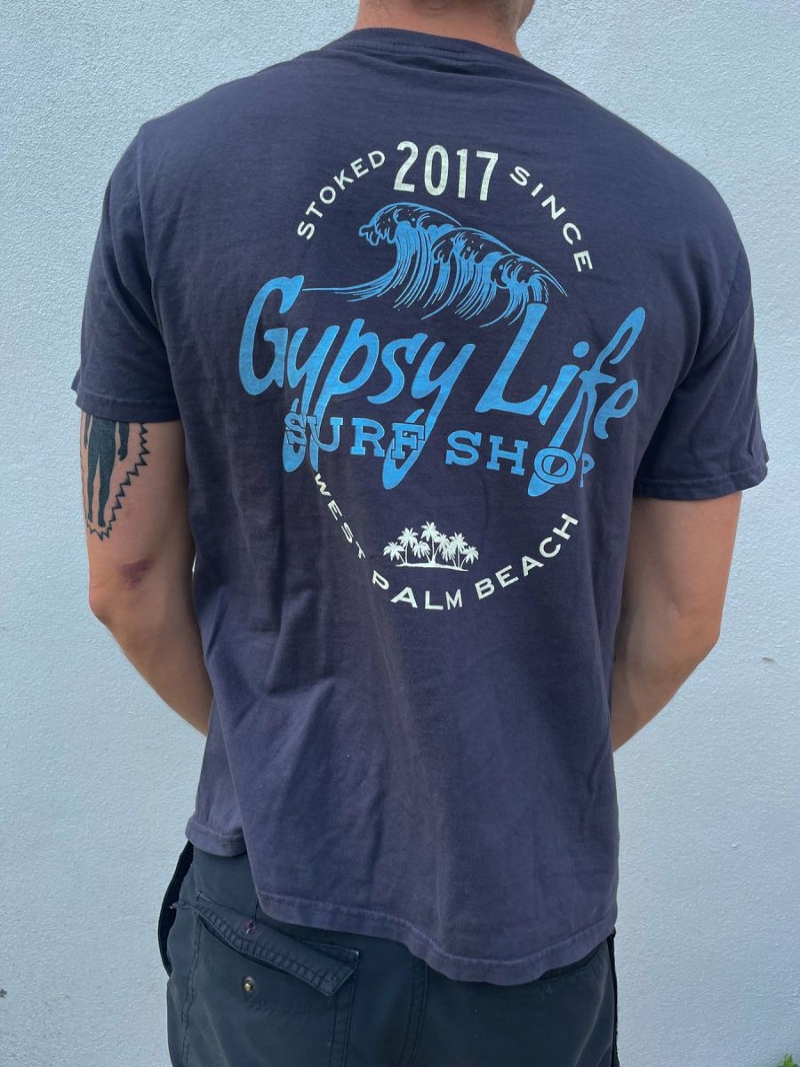 Online * Gypsy Life Surf Shop Large Choice Gypsy Life Mediary Waves/Palms Ss Tee Coal