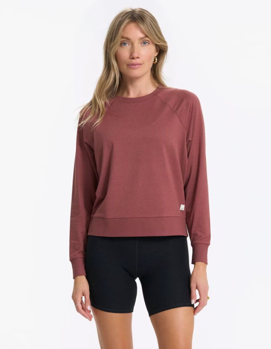 Best * Vuori Sale Online Long-Sleeve Halo Crew Rosewood Heather