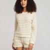 New * Faherty Quick Delivery Pcs Peach Cream Stripe Pacifica Terry Short