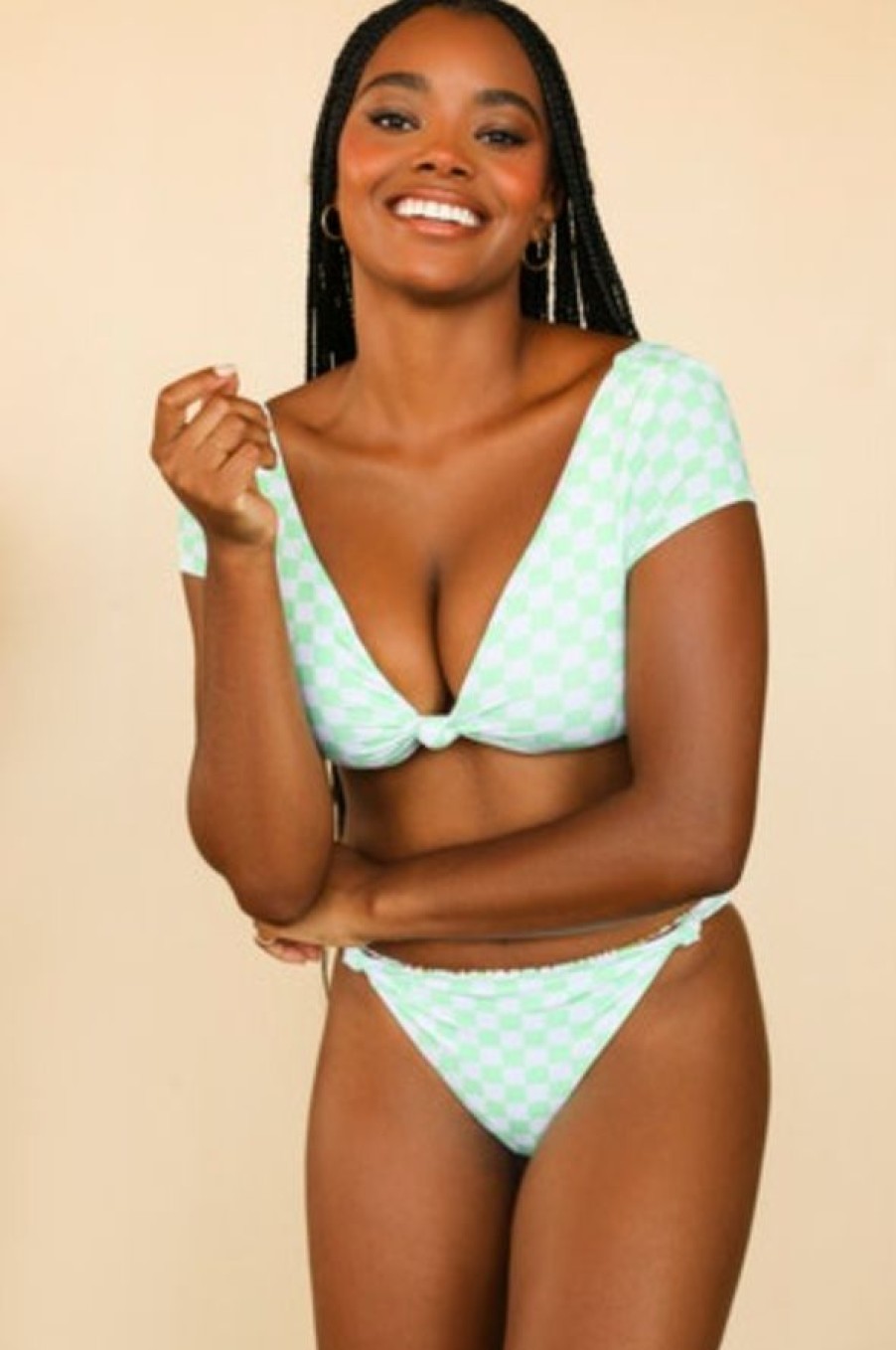 Wholesale * Dippin Daisys Best Quality Quinn Bottom Checked Out Green