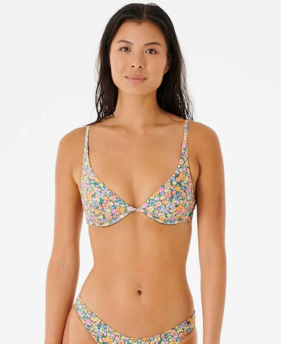 Hot * Rip Curl Quick Delivery Afterglow Floral D-Dd Bra Bikini Top Multi